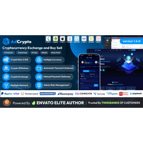 AdCrypto – Cryptocurrency Exchange and Buy Sell Full Solution AdCrypto – Cryptocurrency Exchange and Buy Sell Full Solution - Görsel 1