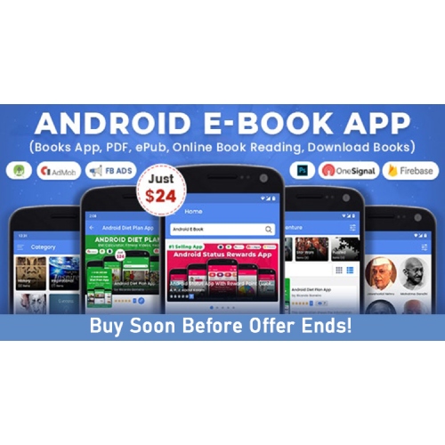 Android EBook App (Books App, PDF, ePub, Online Book Reading, Download Books)