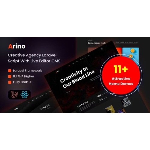 Arino – Creative Agency Laravel Script With Live Editor CMS Arino – Creative Agency Laravel Script With Live Editor CMS - Görsel 1