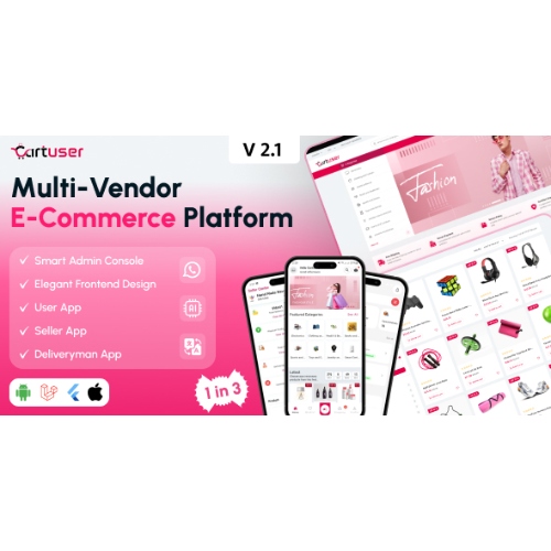 CartUser Multi-Vendor E-commerce – Complete eCommerce Mobile App, Web, Admin and Seller Panel CartUser Multi-Vendor E-commerce – Complete eCommerce Mobile App, Web, Admin and Seller Panel - Görsel 1