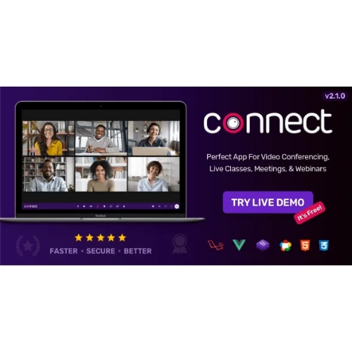 Connect – Video Conference, Online Meetings, Live Class & Webinar, Whiteboard, Live Chat