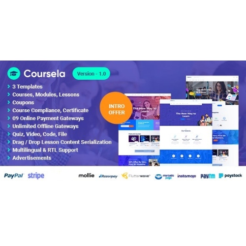 Coursela – Personal Course Selling Website