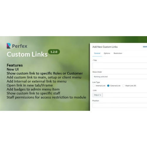 Custom Links for Perfex CRM