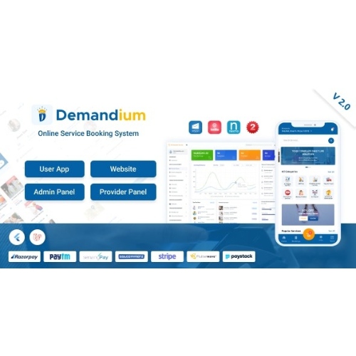 Demandium – Multi Provider On Demand, Handyman, Home service App with admin panel