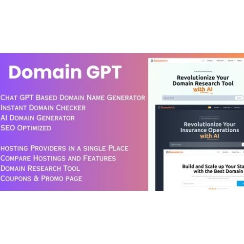 Domain GPT – AI Domain Name Generator | Domain Tools | React Nextjs script.