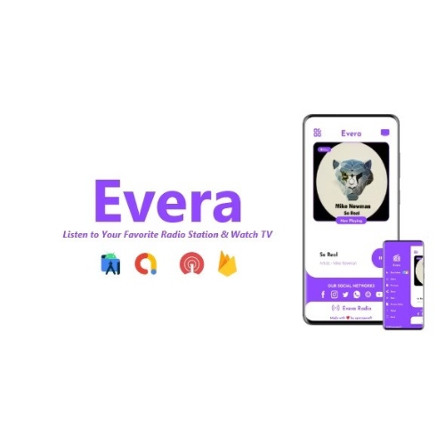 Evera – Single Station Radio & TV App | ADMOB, FIREBASE, ONESIGNAL
