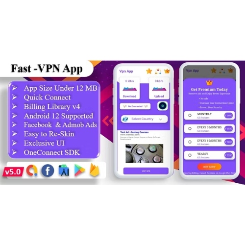 Fast-Pro VPN App | VPN Unblock Proxy | VPN In App Purchase | High Secure VPN | Admob Ads