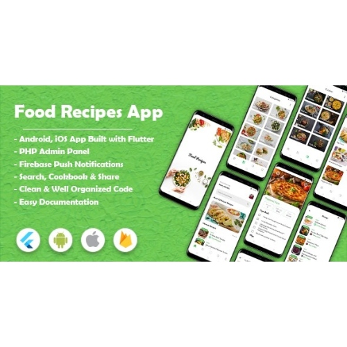 Food Recipes Flutter App (Android & iOS)