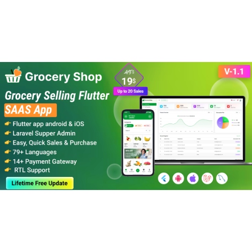 Grocery Shop – Grocery Selling Flutter App with Admin panel SAAS