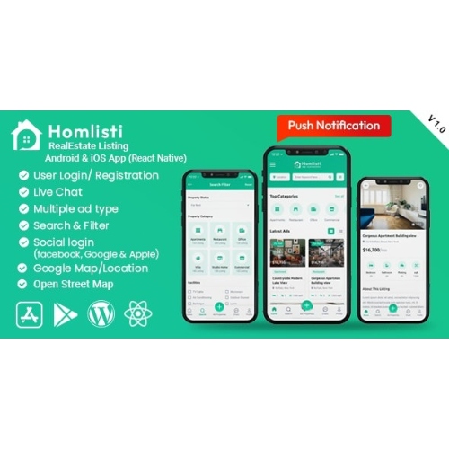 HomListi – Real Estate Listing Android & iOS App