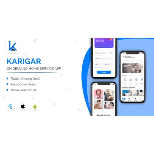 Karigar – On Demand Home Service Handyman App – Flutter UI Template