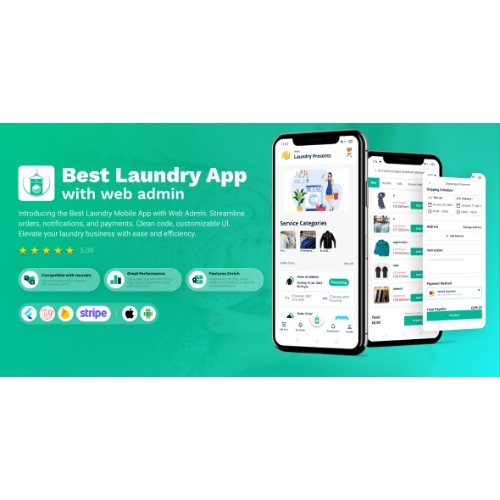 Laundry Flutter App with Admin panel | laundry booking system | Quick wash |On-Demand Laundry