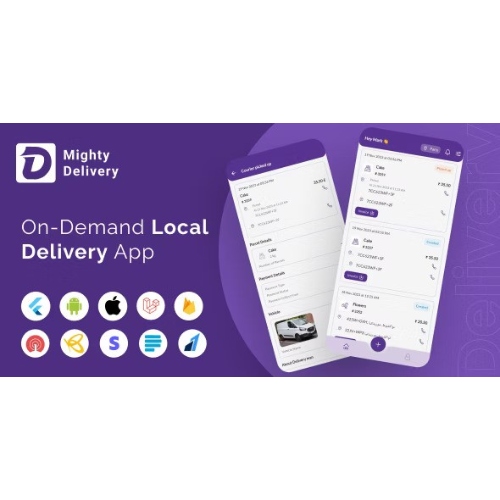 MightyDelivery – On Demand Local Delivery System Flutter App | Courier Company | Courier App