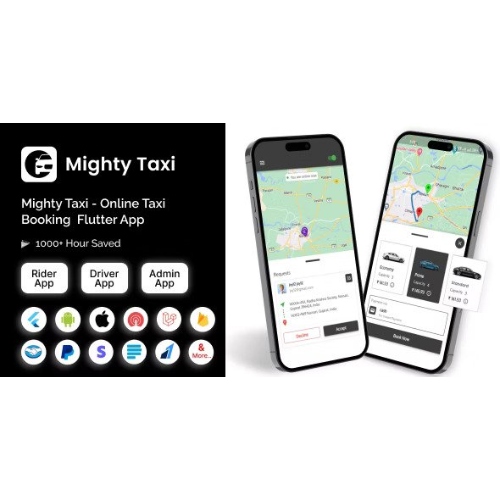 MightyTaxi – Flutter Online Taxi Booking Full Solution | User App | Admin Laravel Panel | Driver app