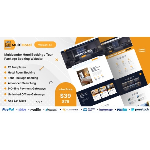 MultiHotel – Multivendor Hotel Booking / Tour Package Booking Website
