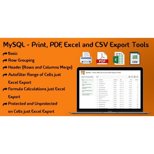 MySQL – Print, PDF, Excel and CSV Export Tools