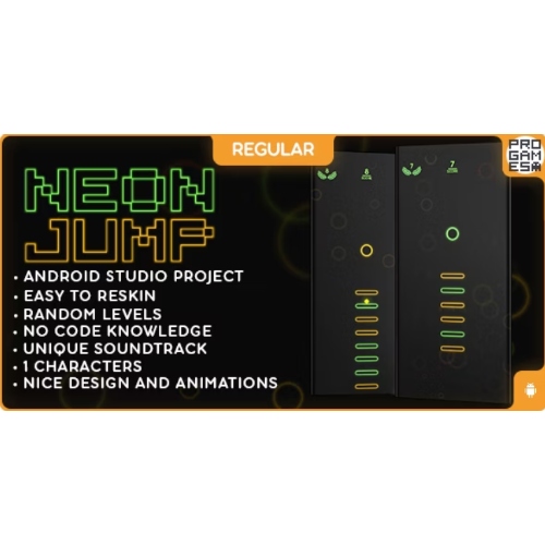 Neon Jump (REGULAR) – ANDROID – BUILDBOX CLASSIC game