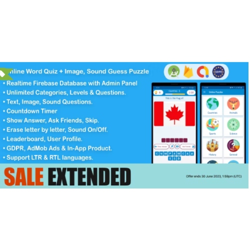 Online Word Quiz + Image Guess + Sound Guess Puzzle Game for Android