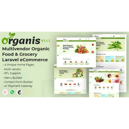 Organis – Multivendor Organic Food & Grocery Laravel eCommerce
