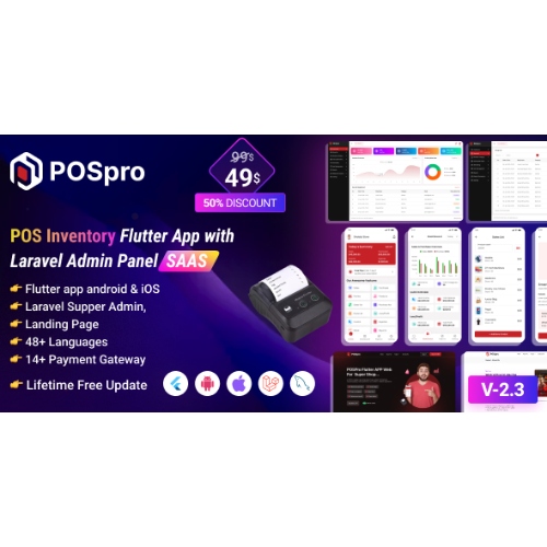 POS pro – POS Inventory Flutter App with Laravel Admin Panel SAAS
