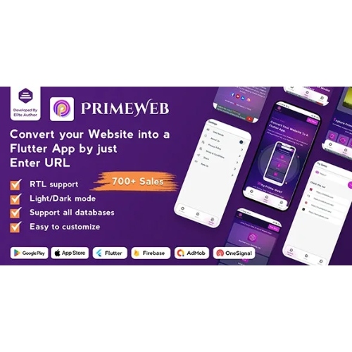 Prime Web – Convert Website to a Flutter App | Web View App | Web to App