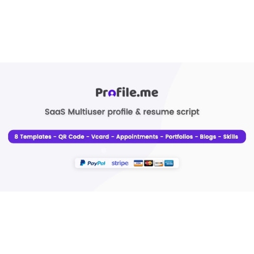Profile.me – Saas Multiuser Profile Resume & Vcard Script