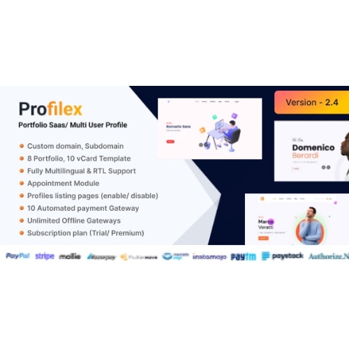 Profilex – Portfolio Website Builder SAAS (Multitenant)