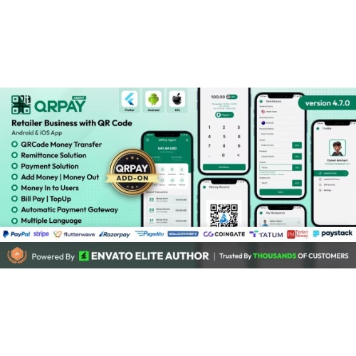 QRPay Agent – Retailer Business with QR Code Android and iOS App