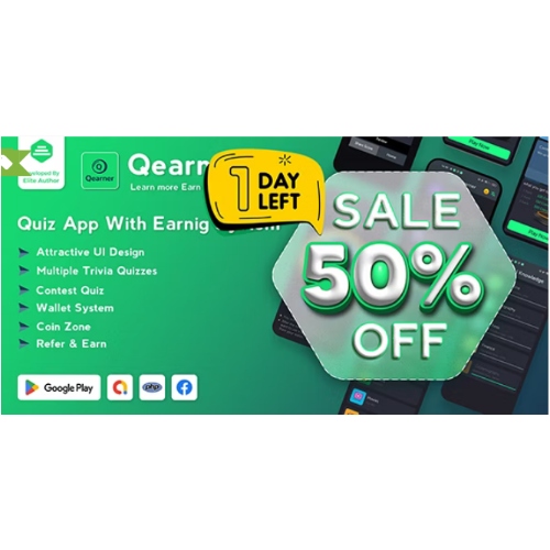 Qearner – Quiz App | Android Quiz game with Earning System + Admin panel