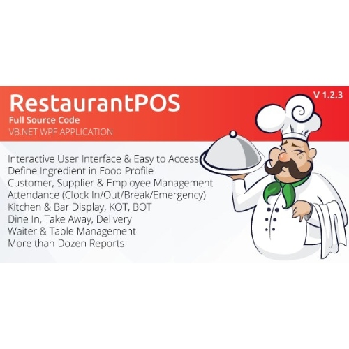 RestaurantPOS – VB.NET WPF Application With Free ASP.NET Web extension