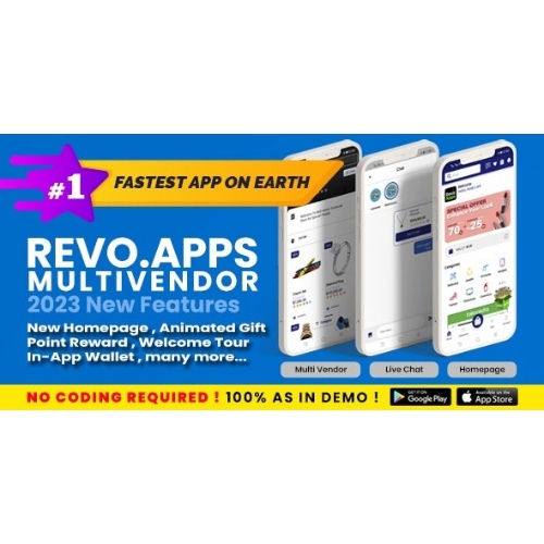 RevoMV – Multivendor WCFM / Marketplace Flutter Android iOS App – Like Flipkart, Amazon, Shopee