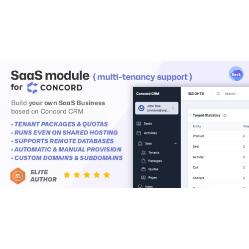 SaaS module for Concord – Transform your CRM into a Powerful Multi-Tenancy Solution