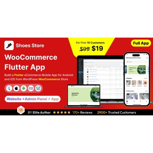 Shoes Store App – E-commerce Store app in Flutter 3.x (Android, iOS) with WooCommerce Full App