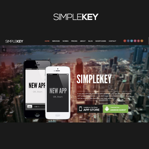 SimpleKey – One Page Portfolio WordPress Theme