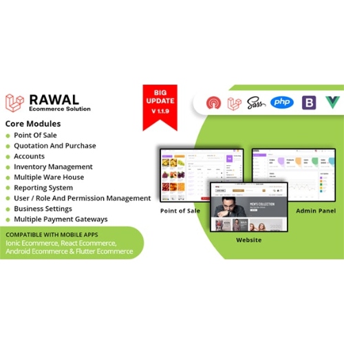 Rawal – Android & Laravel Ecommerce Solution with POS for Single & Multiple Location Business Brand
