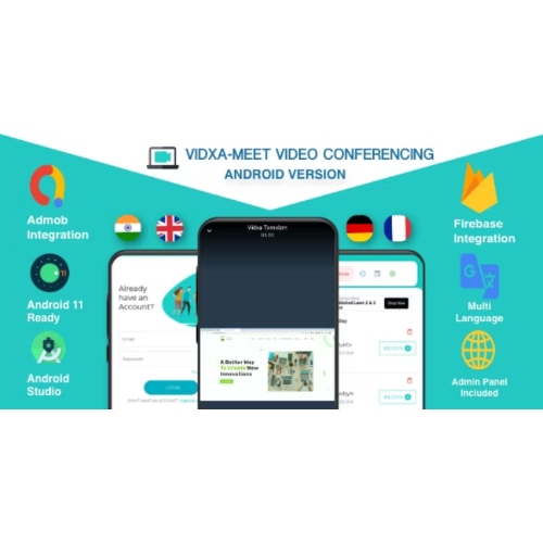 VIDXA MEET – Free Video Conferencing & Audio Conferencing App | Zoom Clone (Android + Admin Panel)