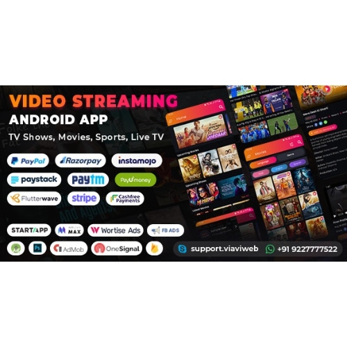Video Streaming Android App (TV Shows, Movies, Sports, Videos Streaming, Live TV)