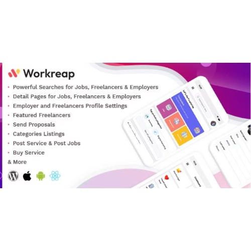 Workreap React Native – Android and IOS Mobile APP