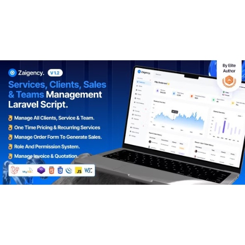 Zaigency – Services, Clients, Sales & Teams Management Laravel Script