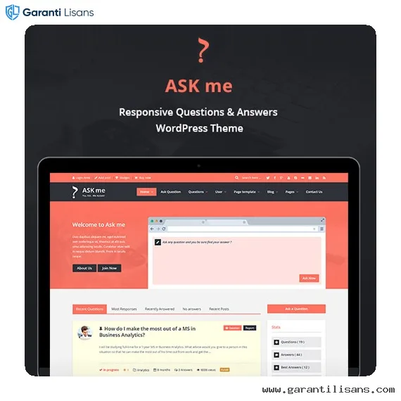 Ask Me – Responsive Questions & Answers WordPress Ask Me – Responsive Questions & Answers WordPress - Görsel 1