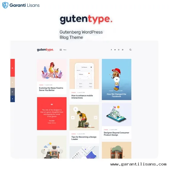 Gutentype 100% Gutenberg WordPress Theme for Modern Blog