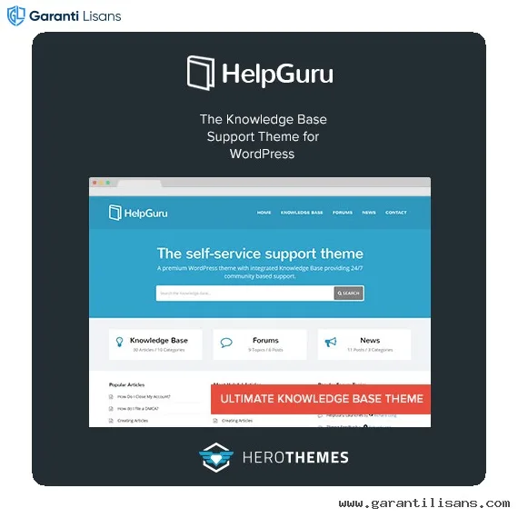 HelpGuru – A Self-Service Knowledge Base WordPress Theme
