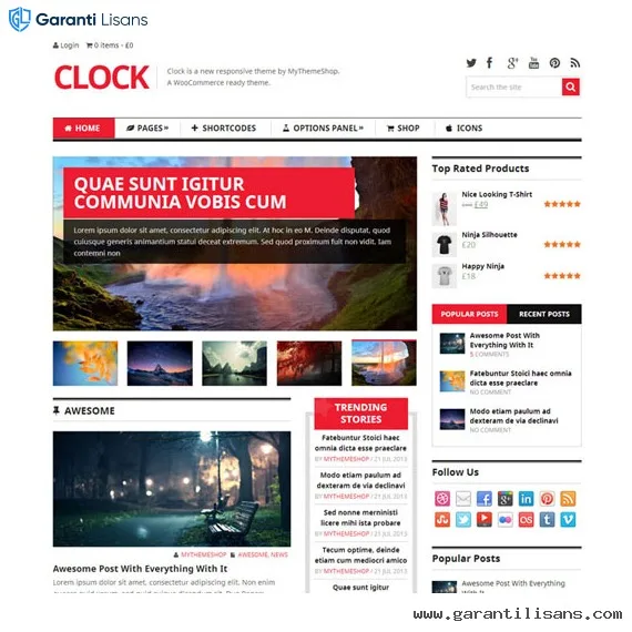 MyThemeShop Clock WordPress Theme