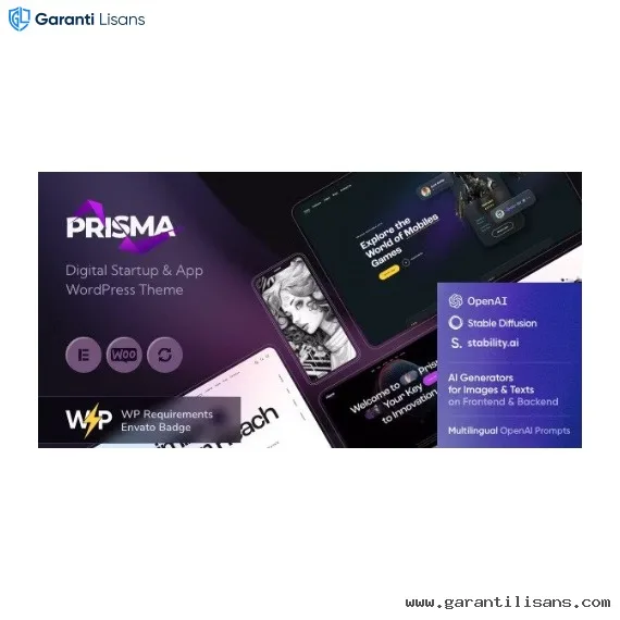 Prisma – Digital Startup & App WordPress Theme + AI