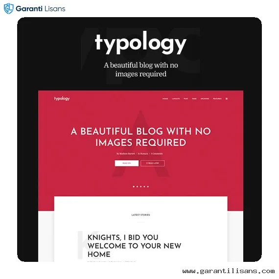 Typology – Text Based Minimal WordPress Blog Theme