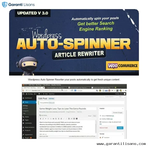WordPress Auto Spinner – Articles Rewriter WordPress Auto Spinner – Articles Rewriter - Görsel 1