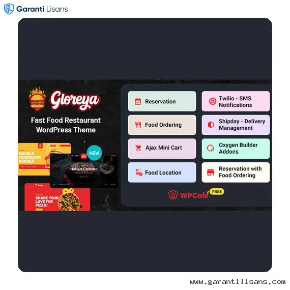 Gloreya – Food Ordering & Delivery Restaurant WordPress Theme