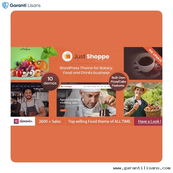 Justshoppe – Elementor Cake, Bakery & Food WordPress