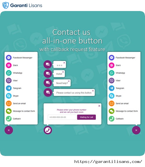All in One Support Button + Callback Request. WhatsApp, Messenger, Telegram, LiveChat and more…