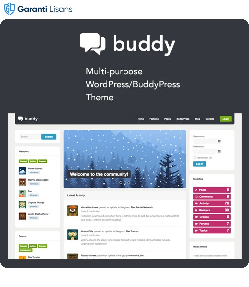 Buddy: Simple WordPress & BuddyPress Theme